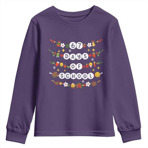 Christmas 67 Days of School Youth Sweatshirt Bracelets 6 7 Teacher Student Funny Six Seven Meme Slang TS10 Purple Print Your Wear