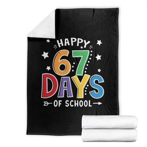 67 Days of School Throw Blanket Funny Meme Teacher Student 67th Day TS10 Black Print Your Wear