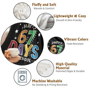 67 Days of School Throw Blanket Funny Meme Teacher Student 67th Day TS10 Print Your Wear