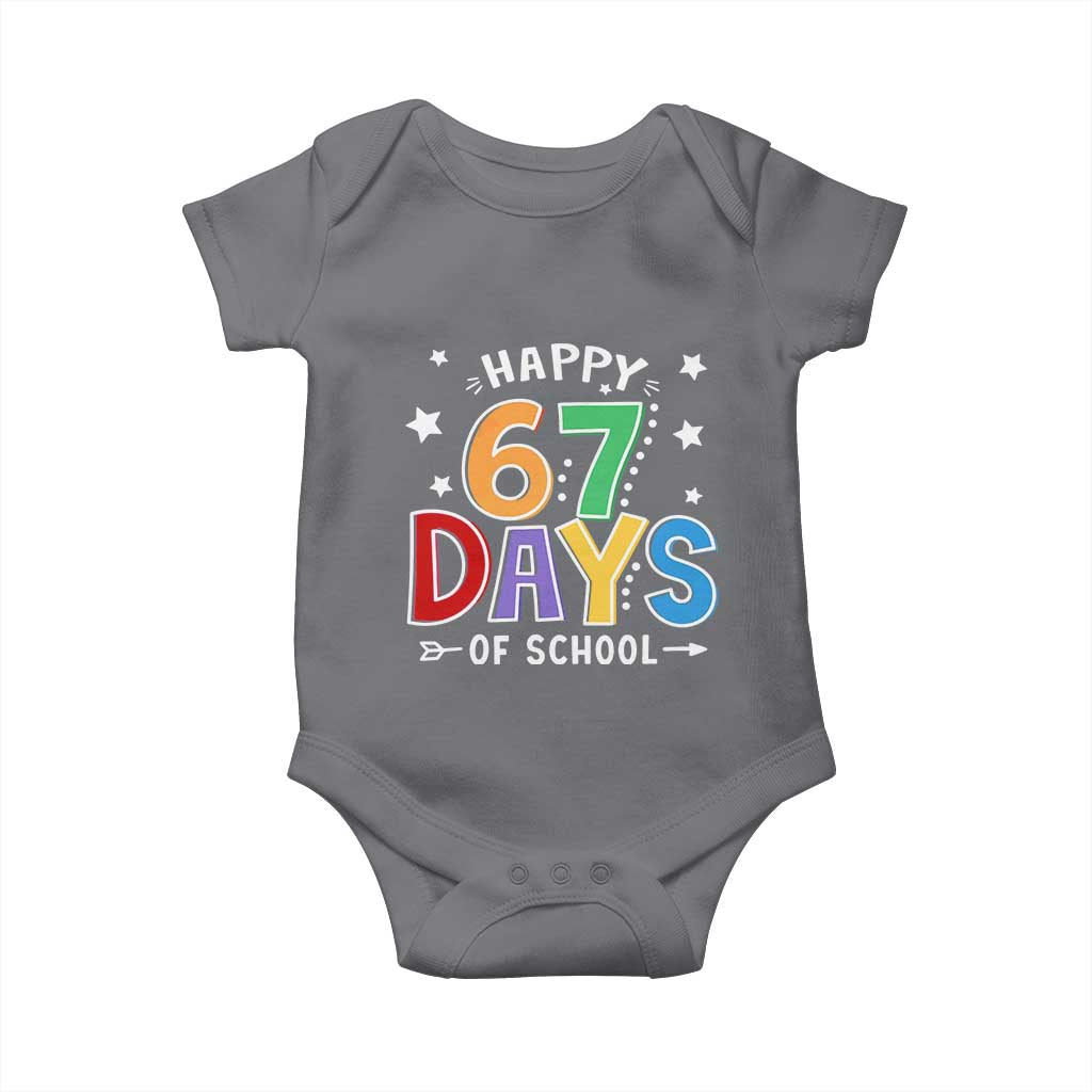 67 Days of School Baby Onesie Funny Meme Teacher Student 67th Day TS10 Charcoal Print Your Wear
