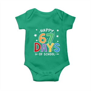 67 Days of School Baby Onesie Funny Meme Teacher Student 67th Day TS10 Irish Green Print Your Wear
