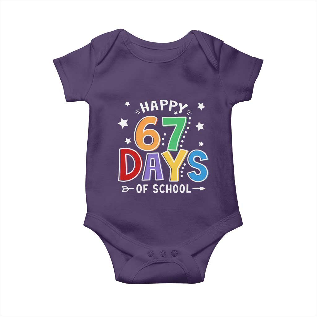 67 Days of School Baby Onesie Funny Meme Teacher Student 67th Day TS10 Purple Print Your Wear