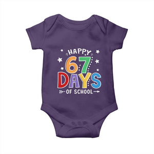 67 Days of School Baby Onesie Funny Meme Teacher Student 67th Day TS10 Purple Print Your Wear