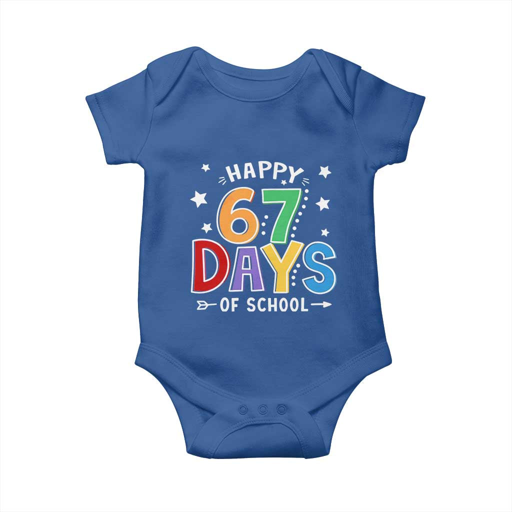 67 Days of School Baby Onesie Funny Meme Teacher Student 67th Day TS10 Royal Blue Print Your Wear