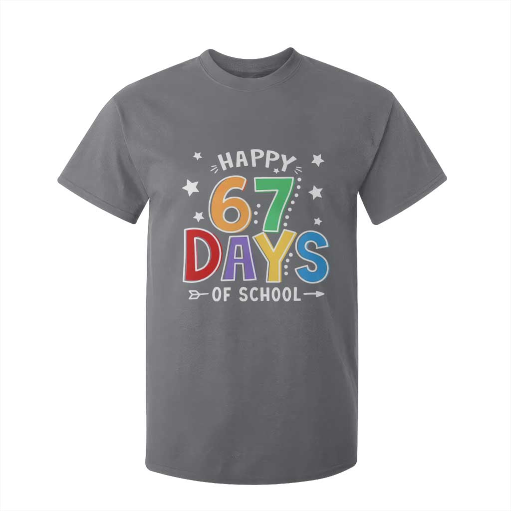67 Days of School T Shirt For Kid Funny Meme Teacher Student 67th Day TS10 Charcoal Print Your Wear