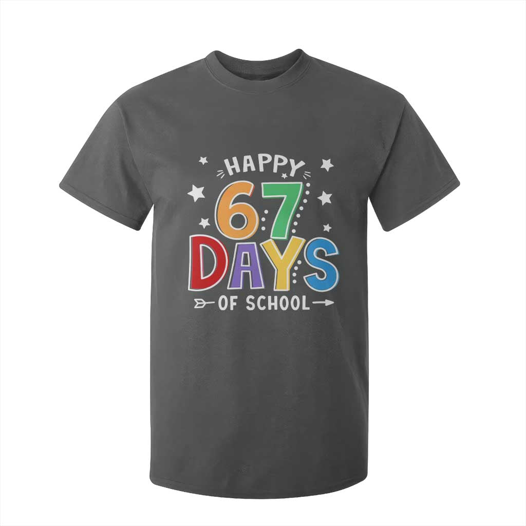67 Days of School T Shirt For Kid Funny Meme Teacher Student 67th Day TS10 Dark Heather Print Your Wear