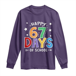 67 Days of School Long Sleeve Shirt Funny Meme Teacher Student 67th Day TS10 Purple Print Your Wear
