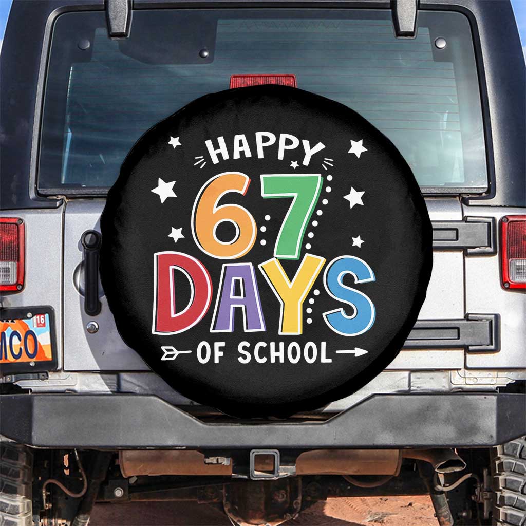 67 Days of School Spare Tire Cover Funny Meme Teacher Student 67th Day TS10 No hole Black Print Your Wear