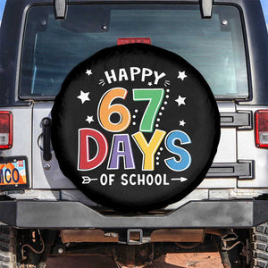 67 Days of School Spare Tire Cover Funny Meme Teacher Student 67th Day TS10 No hole Black Print Your Wear