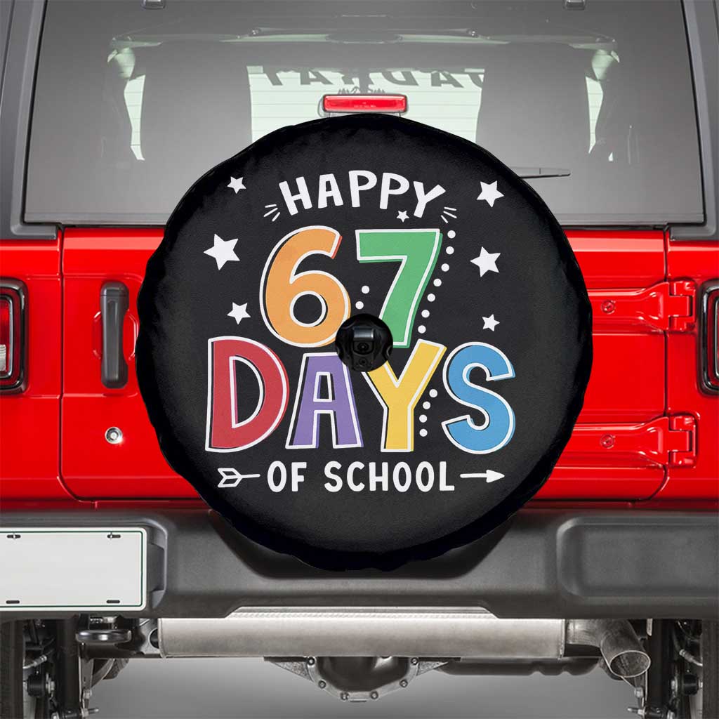 67 Days of School Spare Tire Cover Funny Meme Teacher Student 67th Day TS10 Black Print Your Wear
