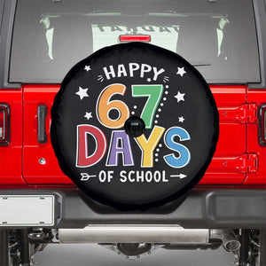 67 Days of School Spare Tire Cover Funny Meme Teacher Student 67th Day TS10 Black Print Your Wear