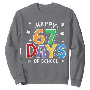 67 Days of School Sweatshirt Funny Meme Teacher Student 67th Day TS10 Charcoal Print Your Wear