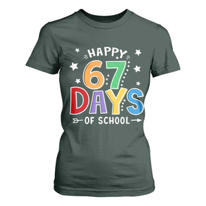 67 Days of School T Shirt For Women Funny Meme Teacher Student 67th Day TS10 Dark Forest Green Print Your Wear