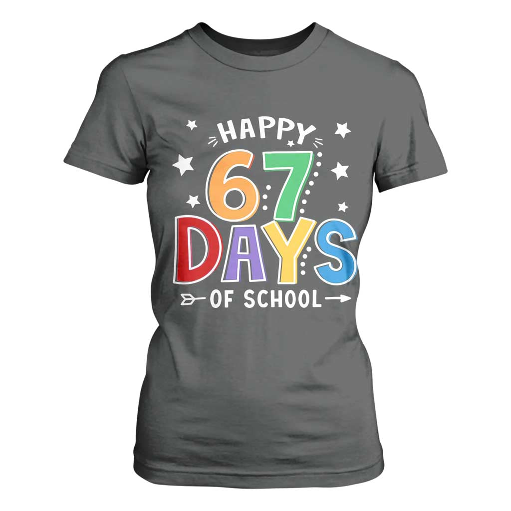 67 Days of School T Shirt For Women Funny Meme Teacher Student 67th Day TS10 Dark Heather Print Your Wear