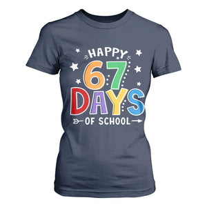 67 Days of School T Shirt For Women Funny Meme Teacher Student 67th Day TS10 Navy Print Your Wear