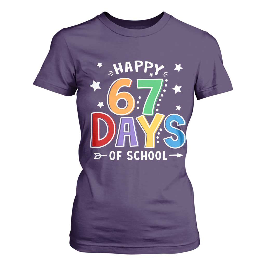 67 Days of School T Shirt For Women Funny Meme Teacher Student 67th Day TS10 Purple Print Your Wear