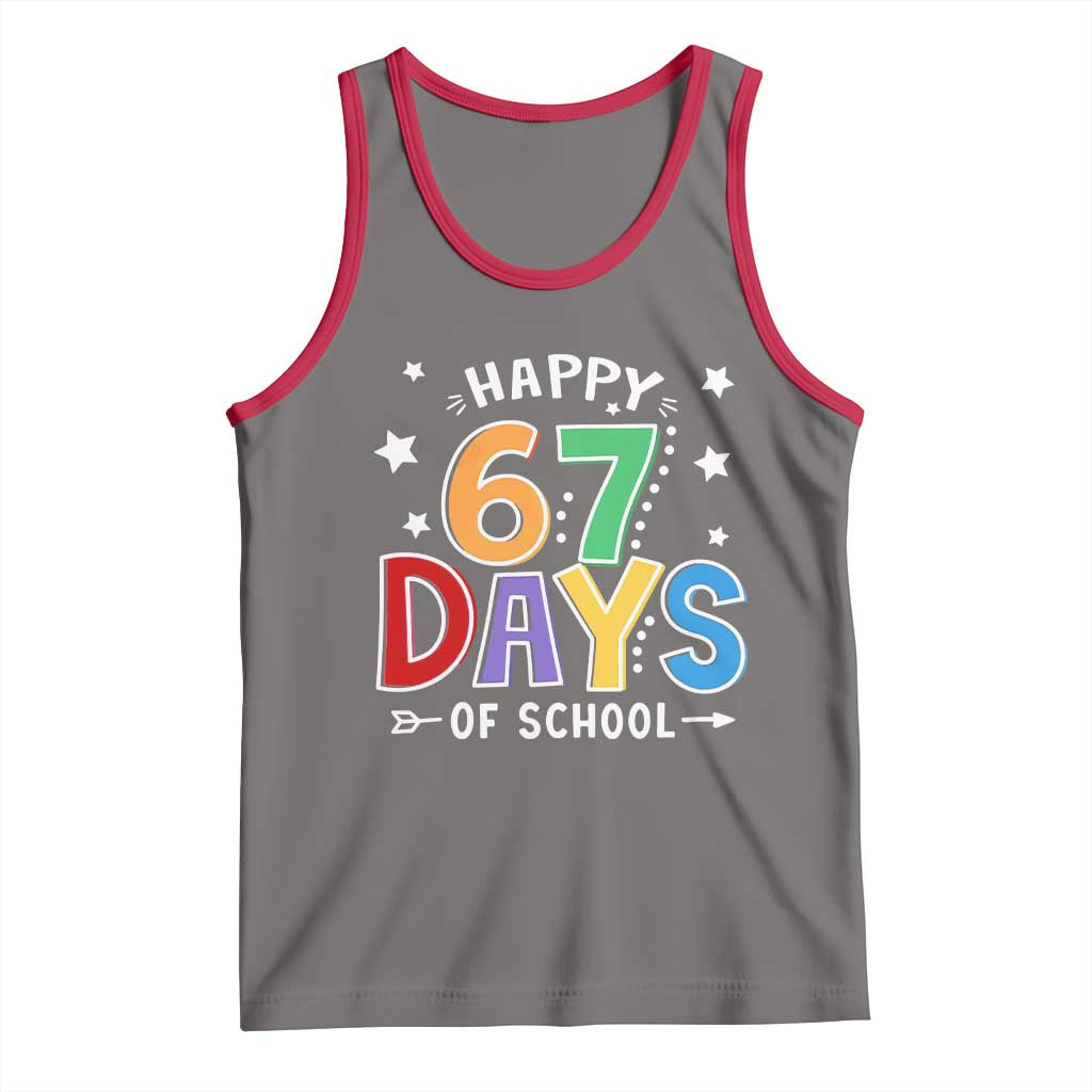 67 Days of School Tank Top Funny Meme Teacher Student 67th Day TS10 Deep Heather Red Print Your Wear