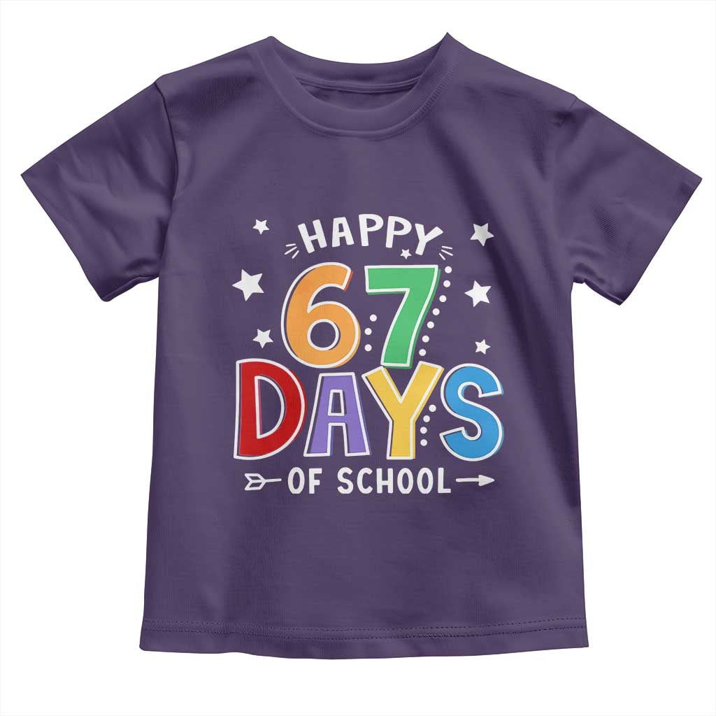 67 Days of School Toddler T Shirt Funny Meme Teacher Student 67th Day TS10 Purple Print Your Wear