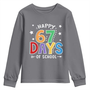67 Days of School Youth Sweatshirt Funny Meme Teacher Student 67th Day TS10 Charcoal Print Your Wear