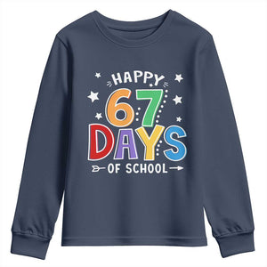 67 Days of School Youth Sweatshirt Funny Meme Teacher Student 67th Day TS10 Navy Print Your Wear