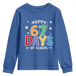 67 Days of School Youth Sweatshirt Funny Meme Teacher Student 67th Day TS10 Royal Blue Print Your Wear
