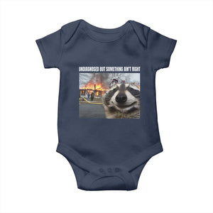 Raccoon Meme Baby Onesie Undiagnosed But Something Aint Right TS10 Navy Print Your Wear
