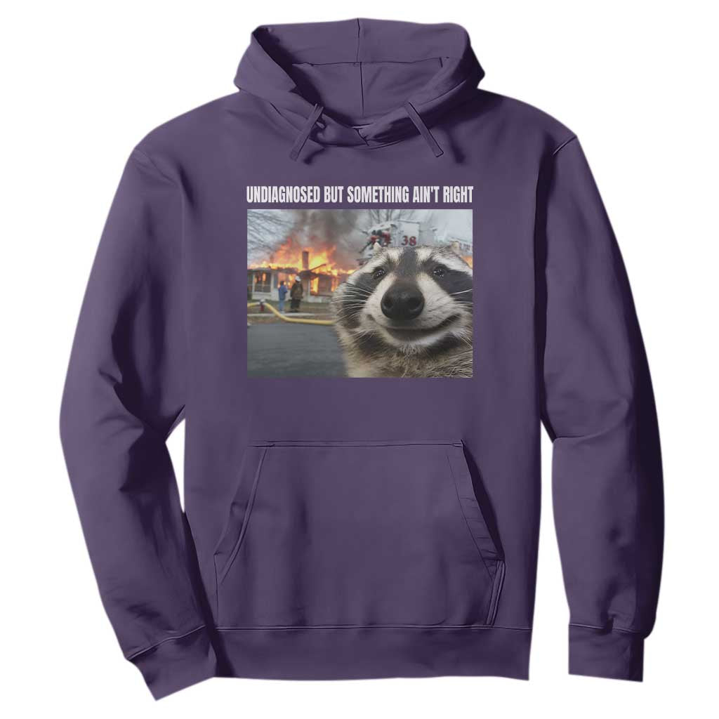 Raccoon Meme Hoodie Undiagnosed But Something Aint Right TS10 Purple Print Your Wear