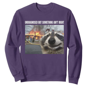 Raccoon Meme Sweatshirt Undiagnosed But Something Aint Right TS10 Purple Print Your Wear