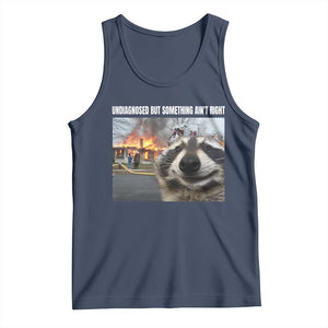 Raccoon Meme Tank Top Undiagnosed But Something Aint Right TS10 Navy Print Your Wear