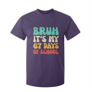 Bruh 67 Days Of School T Shirt For Kid Funny Six Seven Meme Teacher Student 67th Day TS10 Purple Print Your Wear