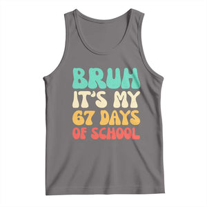 Bruh 67 Days Of School Tank Top Funny Six Seven Meme Teacher Student 67th Day TS10 Deep Heather Print Your Wear