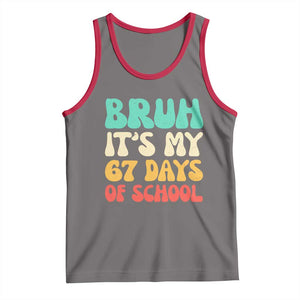 Bruh 67 Days Of School Tank Top Funny Six Seven Meme Teacher Student 67th Day TS10 Deep Heather Red Print Your Wear