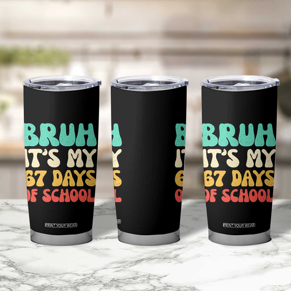 Bruh 67 Days Of School Tumbler Cup Funny Six Seven Meme Teacher Student 67th Day TS10 Print Your Wear