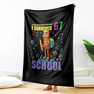 Tung Tung Tung Sahur I Survived 67 Days of School Throw Blanket Funny Six Seven 6 7 Meme Teacher Student TS10 Print Your Wear