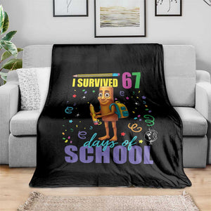 Tung Tung Tung Sahur I Survived 67 Days of School Throw Blanket Funny Six Seven 6 7 Meme Teacher Student TS10 Print Your Wear