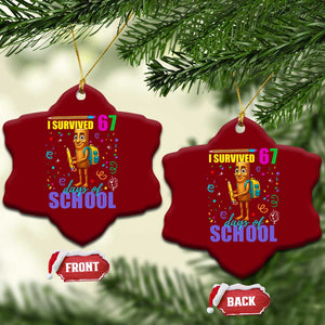 Tung Tung Tung Sahur I Survived 67 Days of School Ceramic Ornament Funny Six Seven 6 7 Meme Teacher Student TS10 Print Your Wear