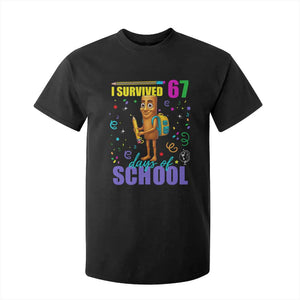 Tung Tung Tung Sahur I Survived 67 Days of School T Shirt For Kid Funny Six Seven 6 7 Meme Teacher Student TS10 Black Print Your Wear