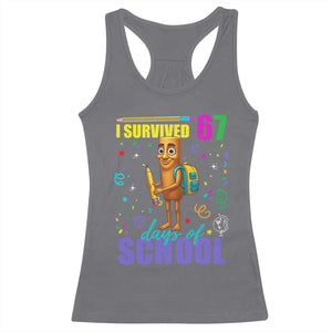 Tung Tung Tung Sahur I Survived 67 Days of School Racerback Tank Top Funny Six Seven 6 7 Meme Teacher Student TS10 Charcoal Print Your Wear