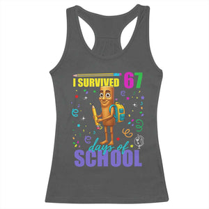 Tung Tung Tung Sahur I Survived 67 Days of School Racerback Tank Top Funny Six Seven 6 7 Meme Teacher Student TS10 Dark Heather Print Your Wear