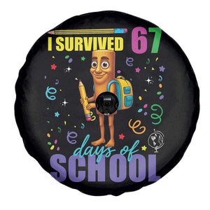 Tung Tung Tung Sahur I Survived 67 Days of School Spare Tire Cover Funny Six Seven 6 7 Meme Teacher Student TS10 Print Your Wear