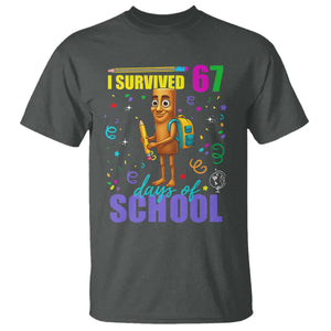 Tung Tung Tung Sahur I Survived 67 Days of School T Shirt Funny Six Seven 6 7 Meme Teacher Student TS10 Dark Heather Print Your Wear