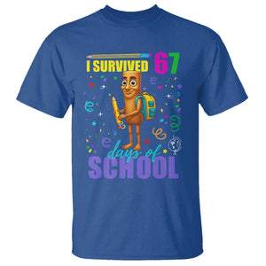 Tung Tung Tung Sahur I Survived 67 Days of School T Shirt Funny Six Seven 6 7 Meme Teacher Student TS10 Royal Blue Print Your Wear