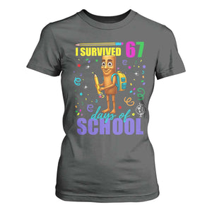Tung Tung Tung Sahur I Survived 67 Days of School T Shirt For Women Funny Six Seven 6 7 Meme Teacher Student TS10 Dark Heather Print Your Wear