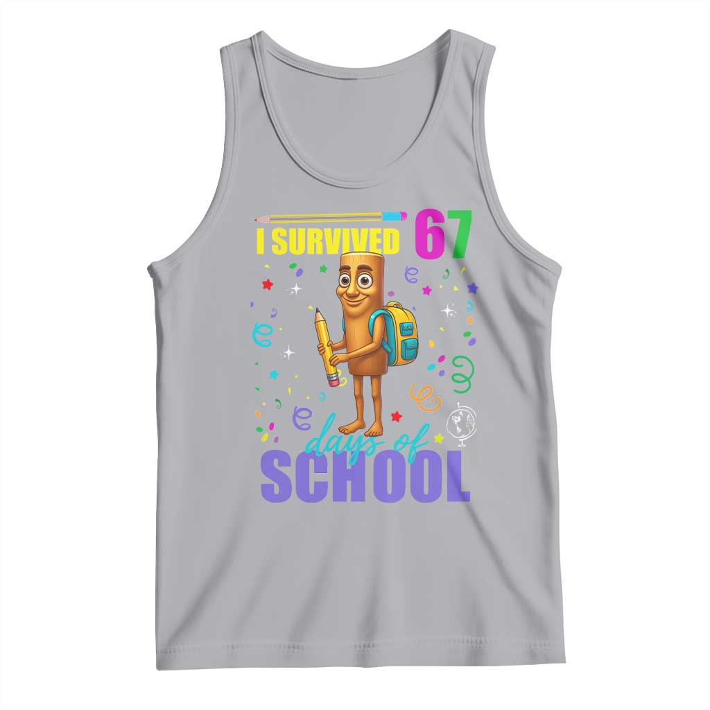Tung Tung Tung Sahur I Survived 67 Days of School Tank Top Funny Six Seven 6 7 Meme Teacher Student TS10 Athletic Heather Print Your Wear
