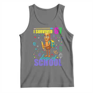 Tung Tung Tung Sahur I Survived 67 Days of School Tank Top Funny Six Seven 6 7 Meme Teacher Student TS10 Black Heather Print Your Wear