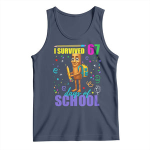 Tung Tung Tung Sahur I Survived 67 Days of School Tank Top Funny Six Seven 6 7 Meme Teacher Student TS10 Navy Print Your Wear