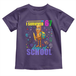 Tung Tung Tung Sahur I Survived 67 Days of School Toddler T Shirt Funny Six Seven 6 7 Meme Teacher Student TS10 Purple Print Your Wear