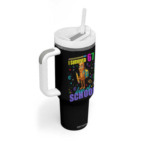 Tung Tung Tung Sahur I Survived 67 Days of School Tumbler With Handle Funny Six Seven 6 7 Meme Teacher Student TS10 Print Your Wear