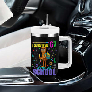 Tung Tung Tung Sahur I Survived 67 Days of School Tumbler With Handle Funny Six Seven 6 7 Meme Teacher Student TS10 Print Your Wear