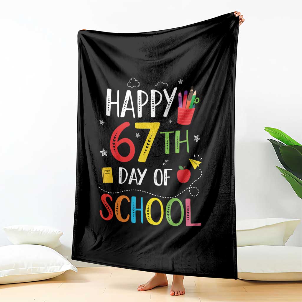 67 Days of School Throw Blanket Happy 67th Day Of School Teachers Student Meme TS10 Print Your Wear